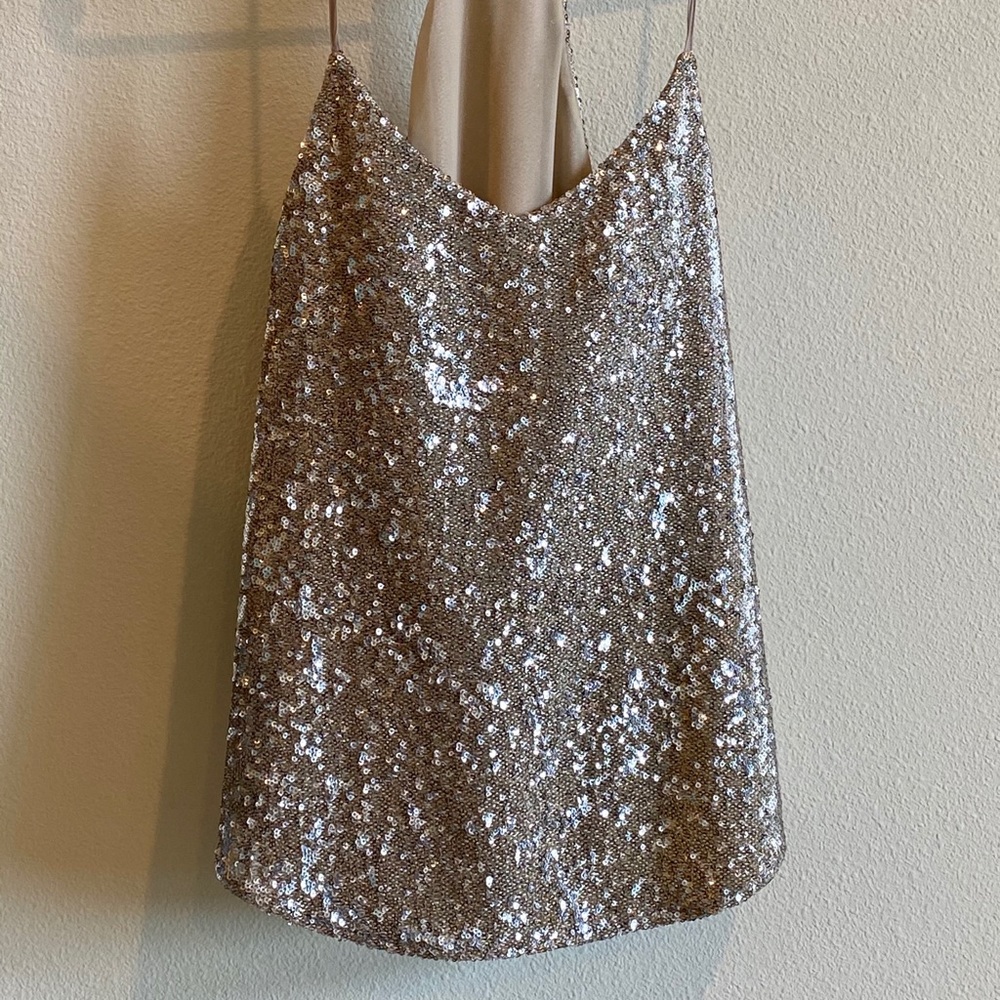 Fun and sparkly gold cami